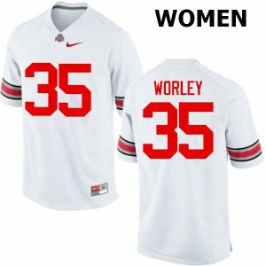 Women's Ohio State Buckeyes #35 Chris Worley White Nike NCAA College Football Jersey Restock VAJ4144EW